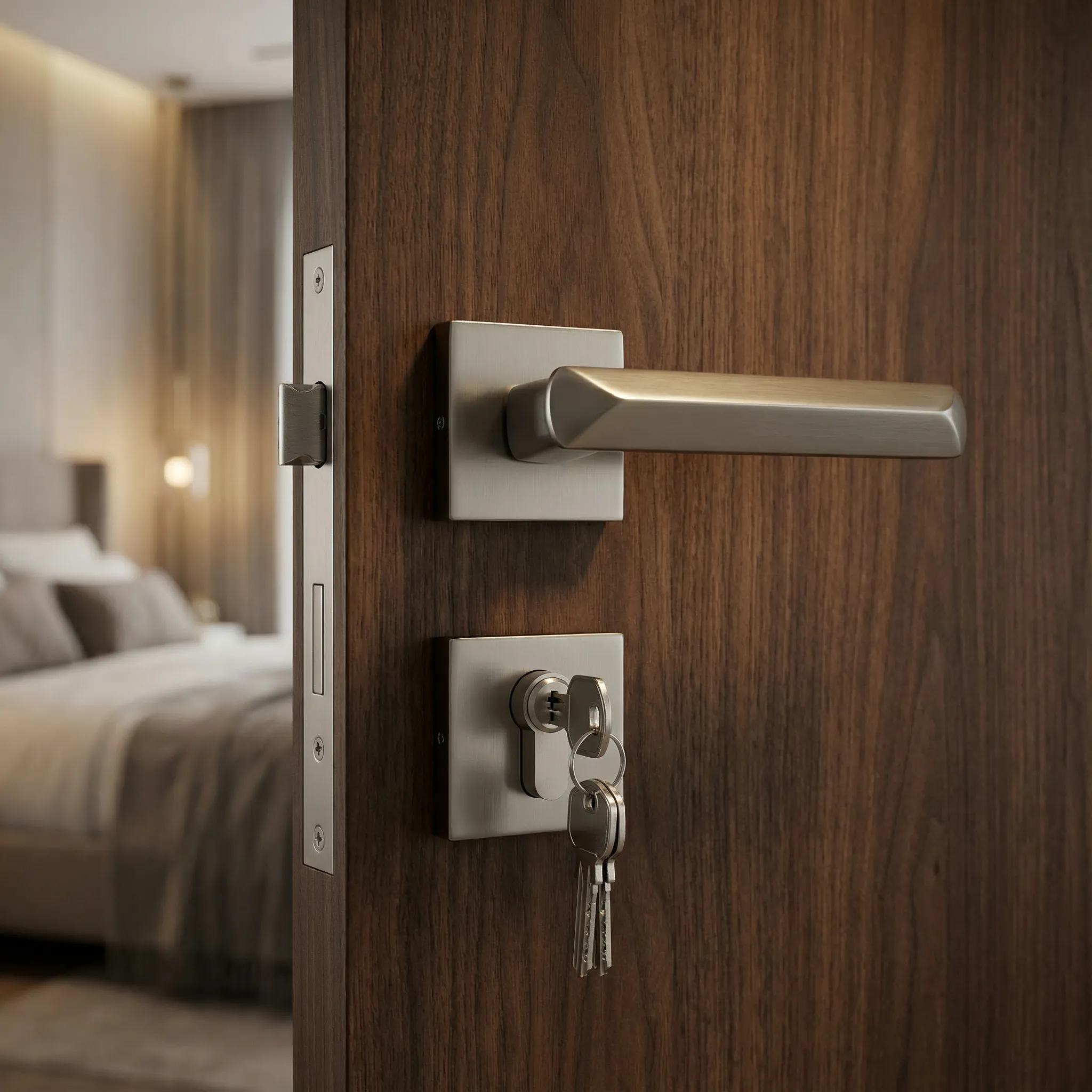 B 001 - Luxury Solid Brass Mortise Door Handle for Main Entrance - Image 2