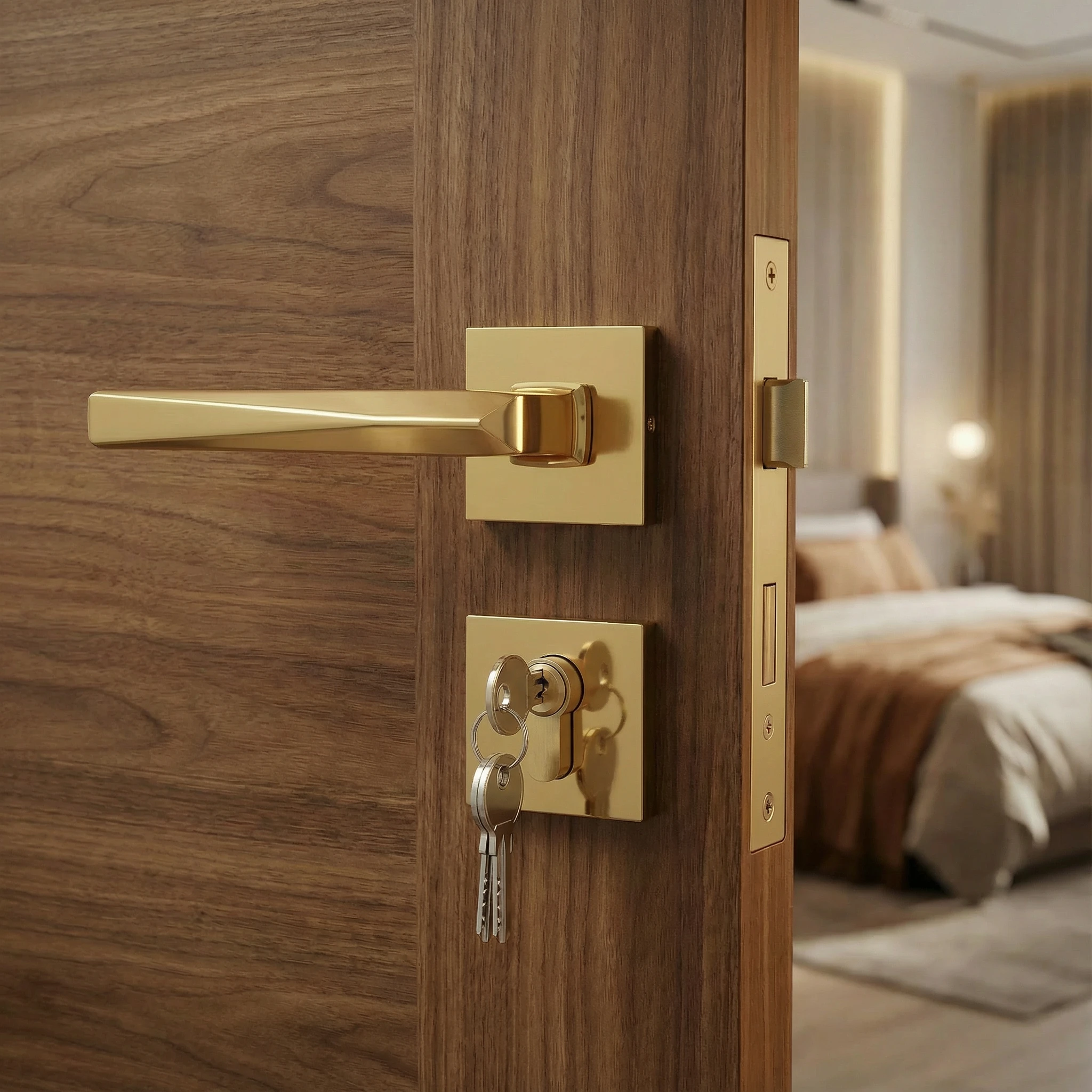 B 002 - Architectural Solid Brass Mortise Handle with Elegant Finish - Image 2