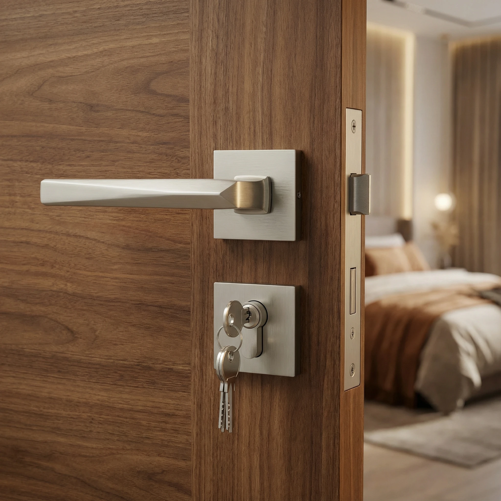 B 002 - Architectural Solid Brass Mortise Handle with Elegant Finish