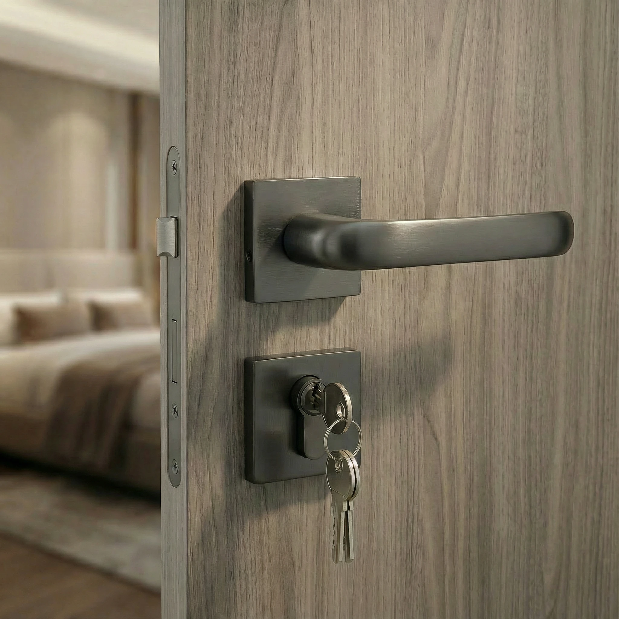 B 004 - Royal Classic Solid Brass Mortise Handle for Premium Doors