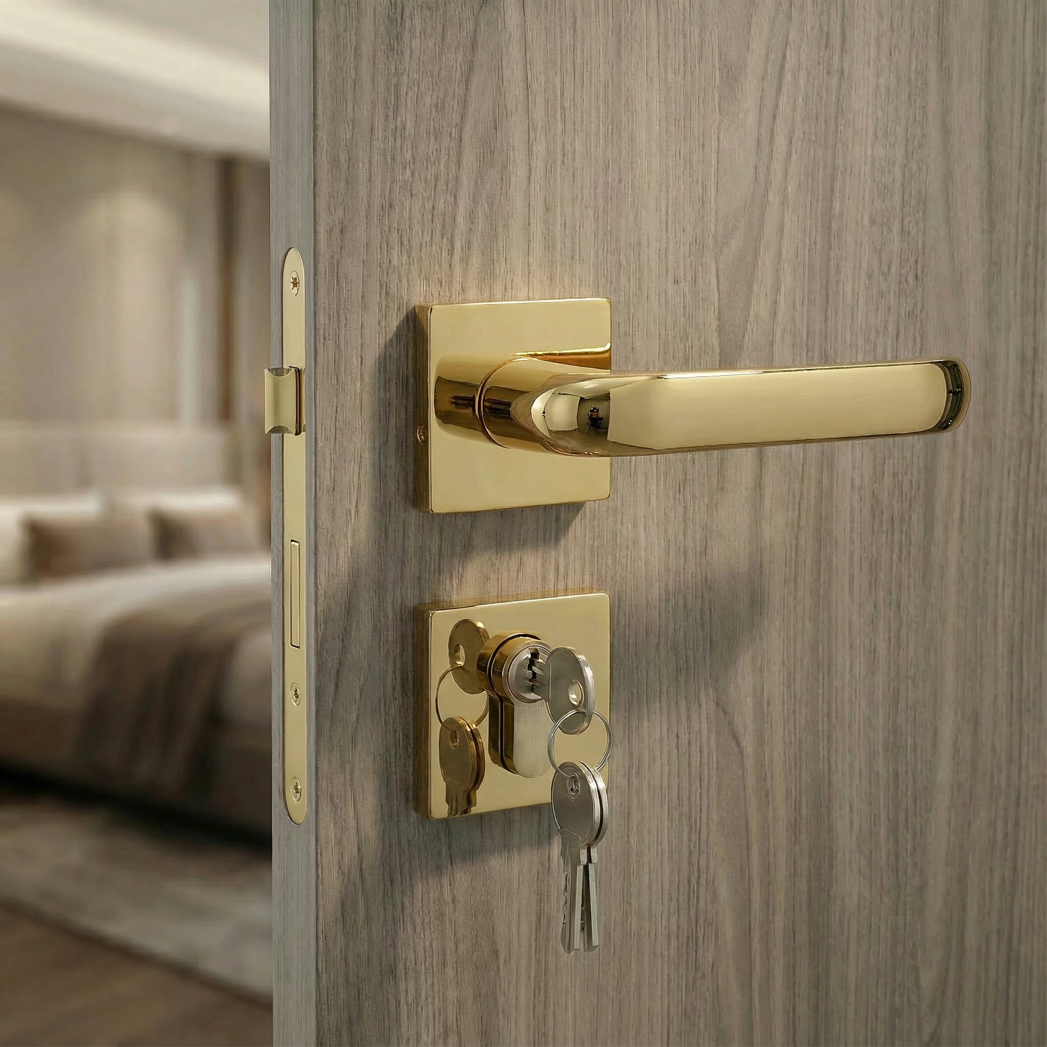 B 004 - Royal Classic Solid Brass Mortise Handle for Premium Doors - Image 3