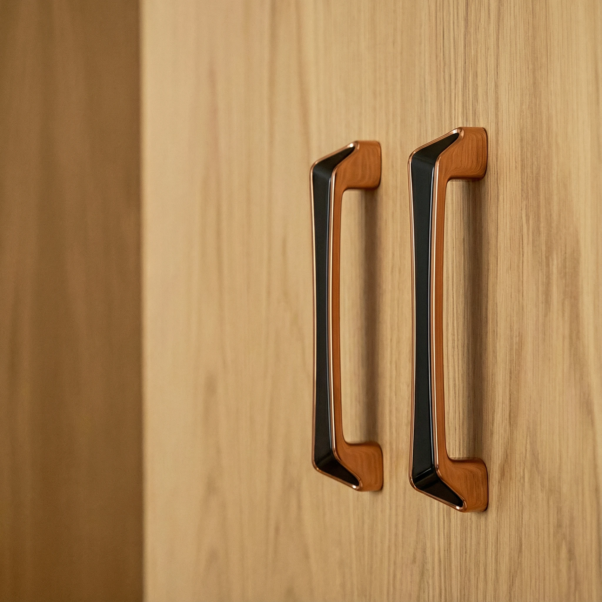 H 104 - Decorative Zinc Cabinet Handle with Elegant Dual-Tone Design