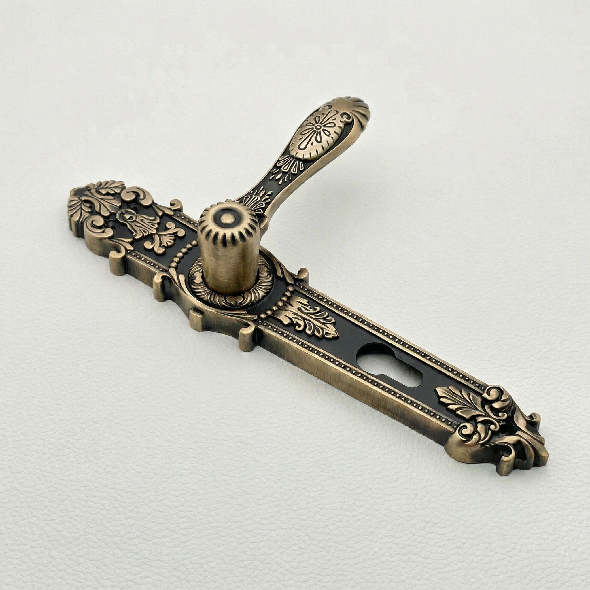 Royal Rajwadi Plate Mortise Door Handle – Traditional Zinc Hardware | M-111 - Image 2