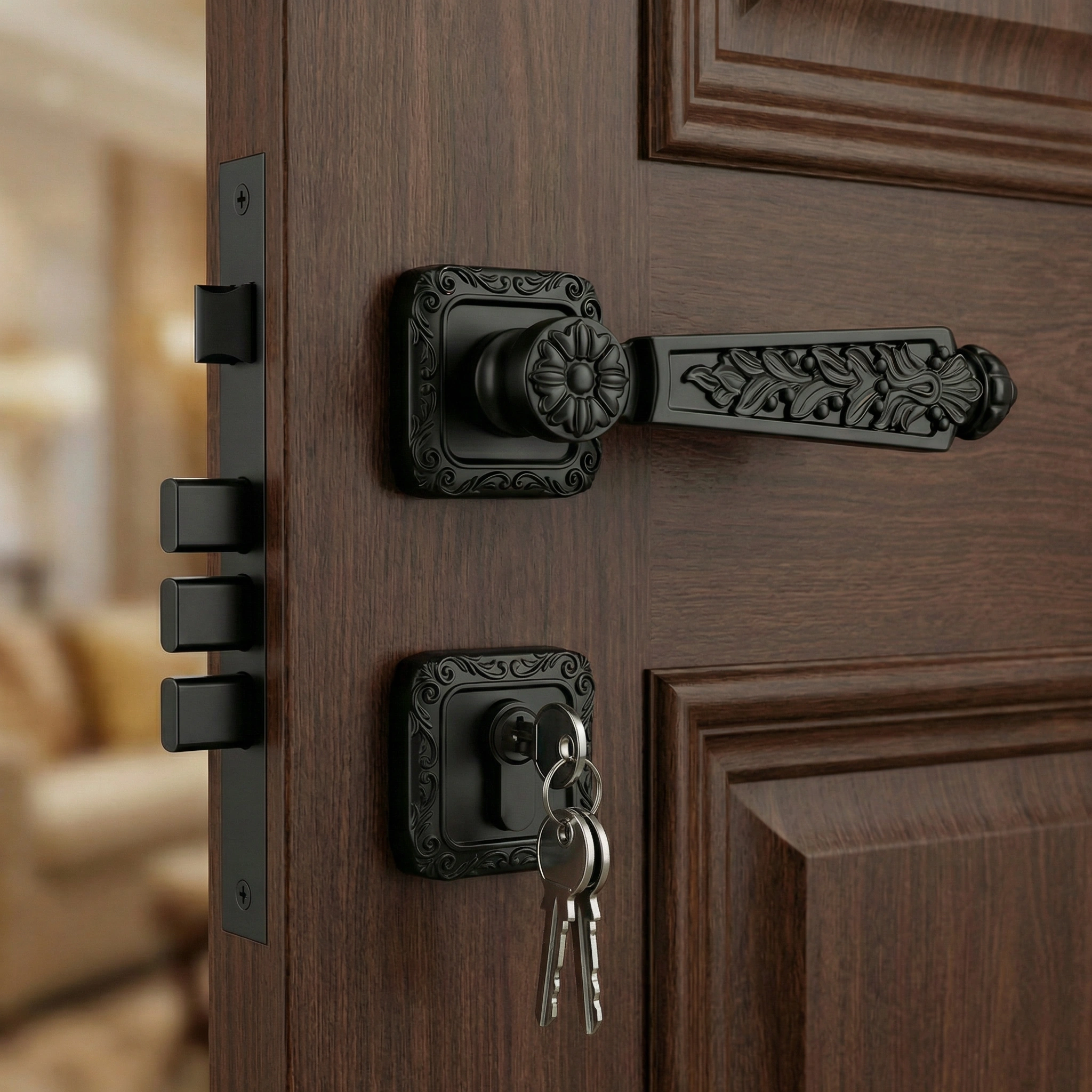 Premium Rajwadi Zinc Door Handle – Royal Heritage Finish | M-444