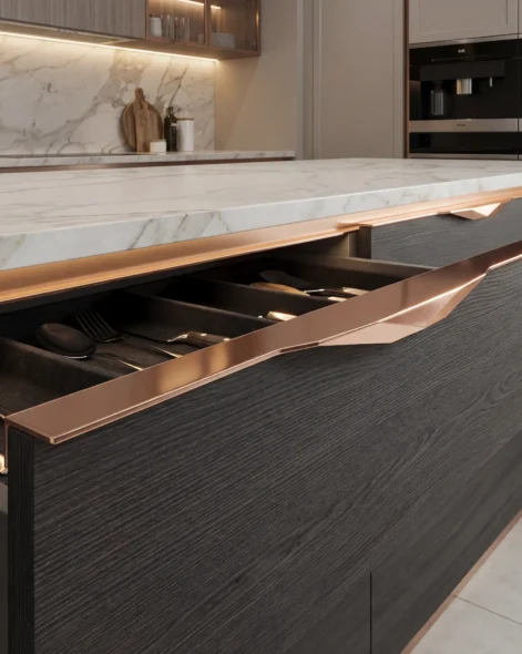 RB 304 Diamond Cut Aluminium Kitchen Profile Handle - Nimkro Hardware LLP