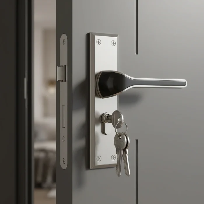 MP-1019  Elevate Your Entryway Buy the Premium Collection of Zinc Plate Mortise Door Handle from Rajkot