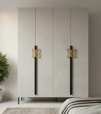 luxury butterfly-shaped gold and black designer Aluminum cabinet handle