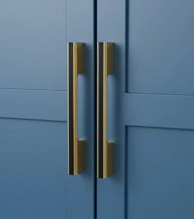Brushed Gold Aluminum Cabinet Handle - Modern Furniture Pull Hardware