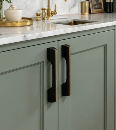 Perfect Designer Polished Touch Black with Gold finish Luxury Aluminum Cabinet Handle Manufacturer