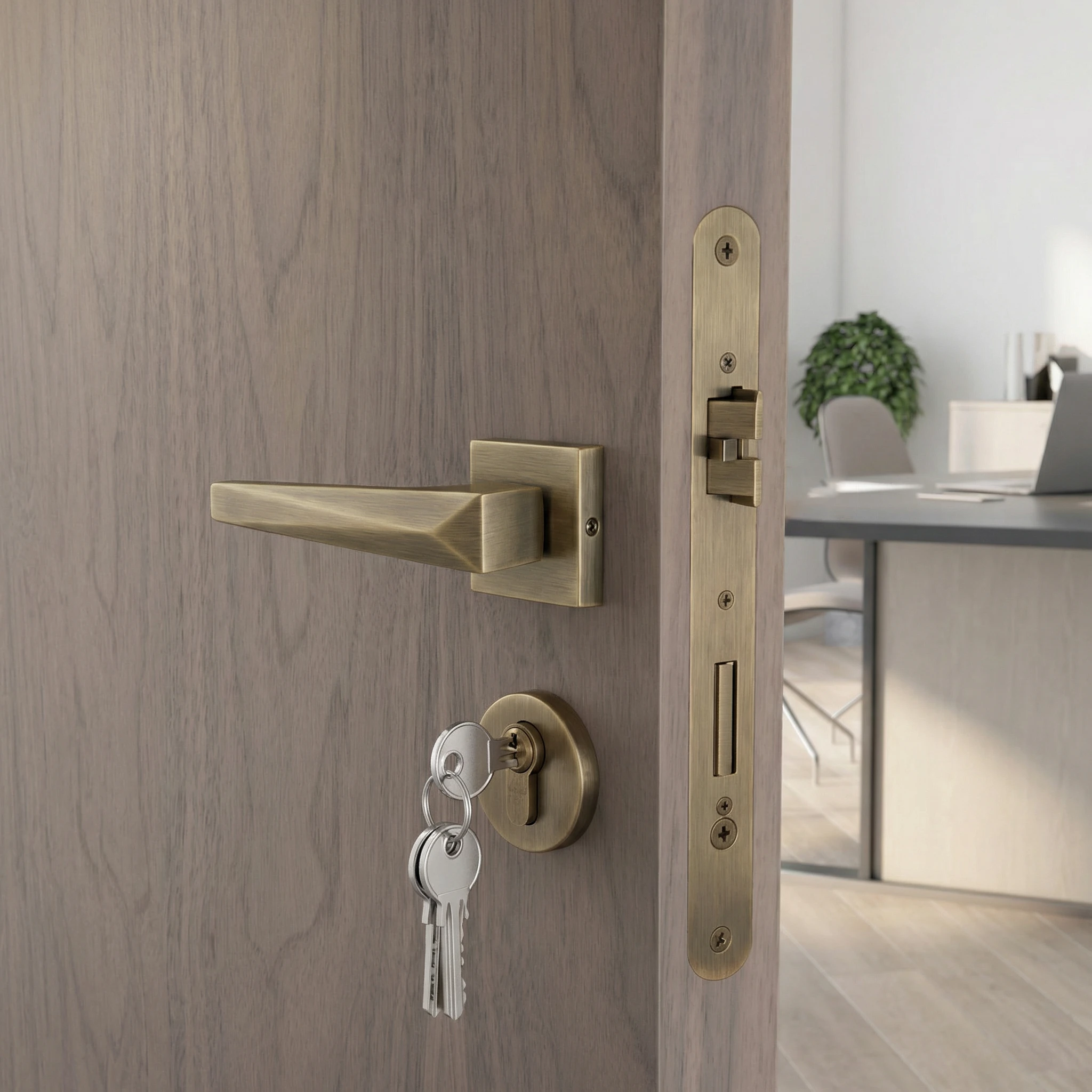 B-007 Buy Brass Mortise Door Handle Manufacturer from Rajkot