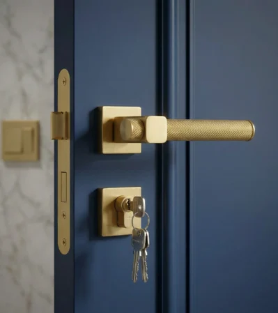 Heavy Duty Rust Resistant Premium Look Design Brass Mortise Door Handle