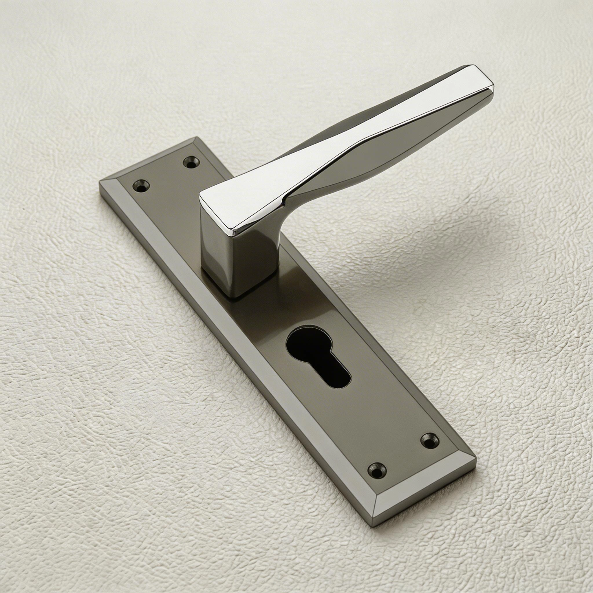 Upgrade Your Interior with black satin with CP finish Zinc Plate Mortise Door Handle