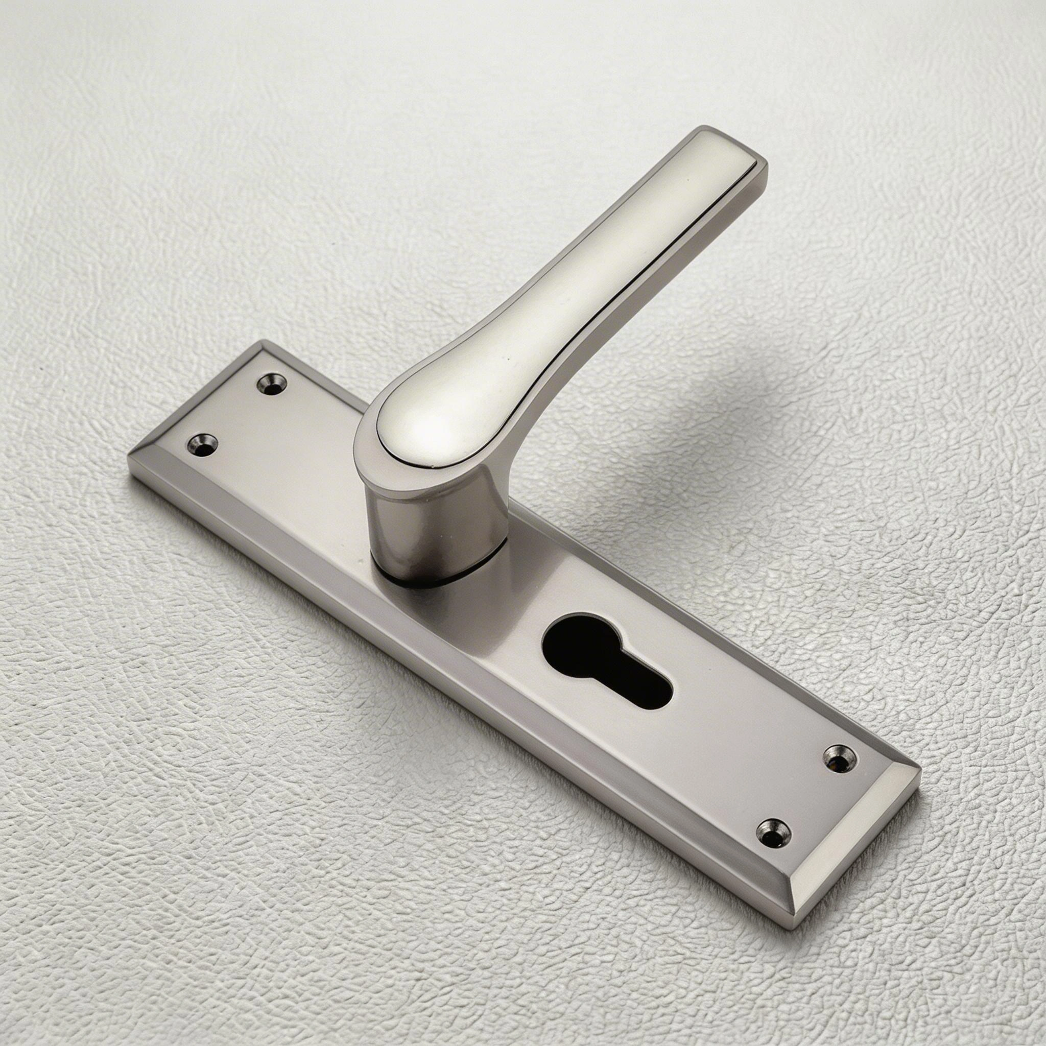 Zinc Plate Mortise Door Handle with Premium Black satin plus satin finish
