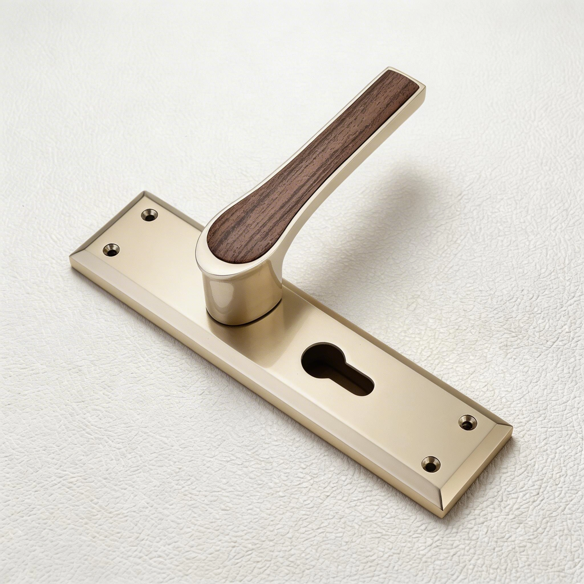 Zinc Plate Mortise Door Handle with Premium Satin wooden finish